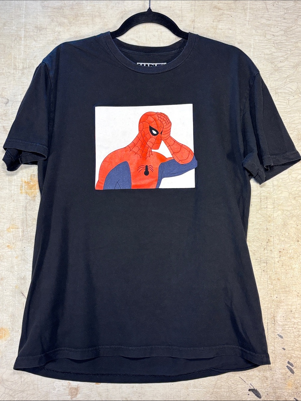 Marvel Black Spider-Man Graphic Tee with Red & Blue Print